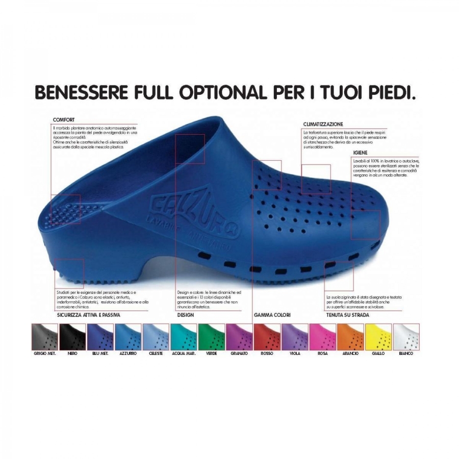 Calzuro Classic S Senza Fori Con Plantare Zoccoli Sanitari
